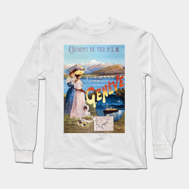 Geneva Switzerland Vintage Poster 1890 Long Sleeve T-Shirt by vintagetreasure